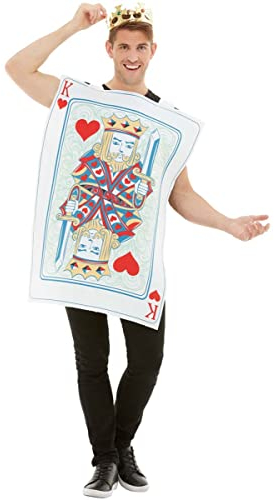 Funidelia | Herzkönig Karten Kostüm für Herren und Damen Größe Einheitsgröße Herzdame, Spielkarten, Poker - Farben: Weiß, Zubehör für Kostüm - Lustige Kostüme für deine Partys