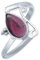 mantraroma Ring Damen Silber 925 Granat Edelstein rot schlicht groß modern