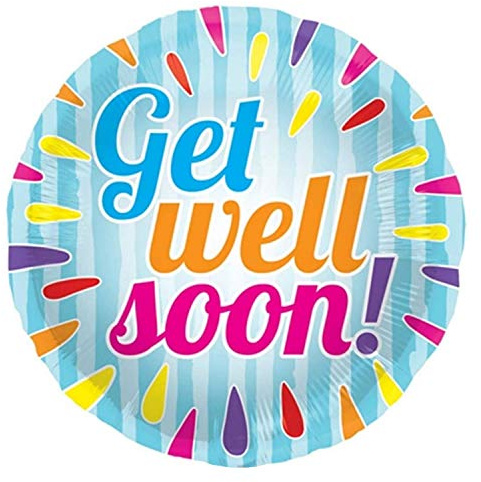 Folat 64378 Get Well Soon' Foil Balloon, Multi Color
