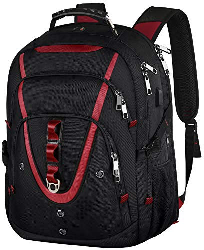 18.4 Inch Laptops Backpack, 55-60L Extra Large Travel Laptop Backpack with USB Charging Port, TSA Friendly Flight Approved and RFID Anti-Theft Pocket, Water Resistant Suiltable for Large Gaming Laptop