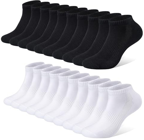 FALARY Chaussette Hommes Femme de Sport 10 Paires Chaussettes Basses Coton Soquette