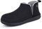 VeraCosy Men's Micro Suede Faux Wool Blend Hi-Top Boot Slippers House Shoes with Elastic Dual Gores Black,12 UK
