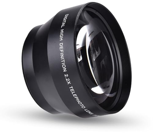 Socobeta Telekonverter Teleobjektiv Universal Teleobjektiv Extender Kameras 67mm 2.2X für DSLR-Kameras Zubehör