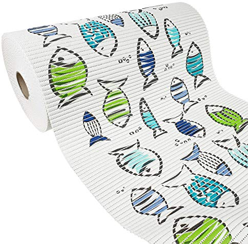 DecoMeister Badematte Weichschaummatte Duschvorleger Badläufer Badteppich Weichschaum Bodenmatte Antirutsch Teppich WC Pool Vorleger Yogamatte rutschfeste Matte 65x100 cm Bunte Fische