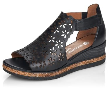 Remonte Damen D3056 Sandale, schwarz, 39 EU