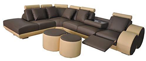 jvmoebel XXL Couch Big Eck Sofa Leder Eck Garnitur Ecke Landschaft Polster L Form Wohn
