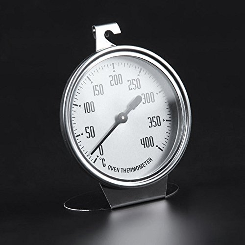 Edelstahl Backofenthermometer 0-400°C zum Aufhängen und hinstellen Backofen Thermometer für Backofen Bratofen und Herd analog
