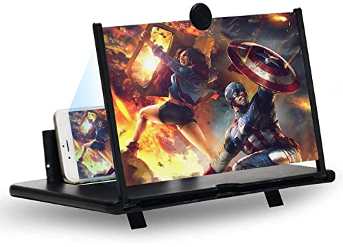 KONGMING 14 Zoll Handy Bildschirm Vergrößerungsglas 3D Screens Vergrößerungslinse für das Ansehen von Filmvideos Faltbarer Handylupe Bildschirm Vergrösserung für Smartphones