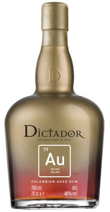 DICTADOR - XO Aurum - Rhum Vieux Ambré - Assemblage Unique de Rhums de 25 à 35 ans - Origine : Colombie - Notes de Canelles & Fruits Mûrs - 40% Alcool - 70 cl