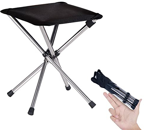 13.8in Portable Camping Stool, Compact Lightweight Folding Chair for Adults
