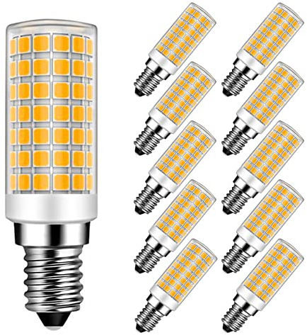 MAYCOLOR E14 9W Energiesparlampe 9W Ersetzt 75W, 750 Lumen, Warmweiß 3000K, Leuchtmittel E14 9W Ideal für Kronleuchte Wandlampe Tischlampe Nicht-dimmbar 10er Pack