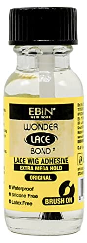 EBIN NEW YORK Wonder Lace Clear Bond Extra Mega Hold 0.5oz/15ml - No Residue Improved Formula Easy to Apply Fast Drying Waterproof Latex Free Perspiration Resistant