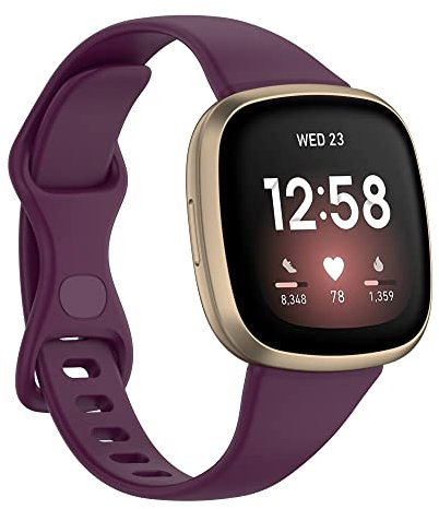 AISPORTS Compatible avec Fitbit Versa 4/Versa 3/Sense Strap Silicone Femme Homme, Bracelet de Sport en Silicone Doux Respirant Bracelet de Remplacement pour Fitbit Versa 4/Versa 3/Sense Smart Watch