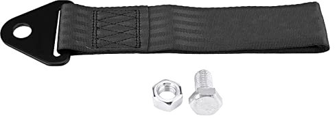 sparco Correa de Remolque Negro + Enganche de Remolque Enganche Universal Cuerda de Remolque de Alta Resistencia Parachoques Delantero Trasero(Negro) Coche