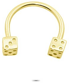 Glorria sense Gold Würfel Halbring Piercing - GLAKPH0094