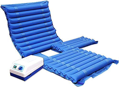 LINTAIZUO Antidekubitusmatratze mit Luft, Wechseldruckmatratze mit Kompressor, Geräuscharm, 200x90cm, Für Dekubitus Grad I, II und III, Farbe Blau