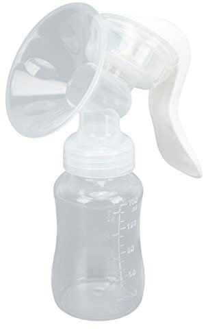 Tiralatte Manuale Singolo, 150ml Pompa Manuale a Forte Aspirazione Pompa Portatile per il Latte Materno Pompa per L'allattamento al Seno in Silicone Morbido per la Madre