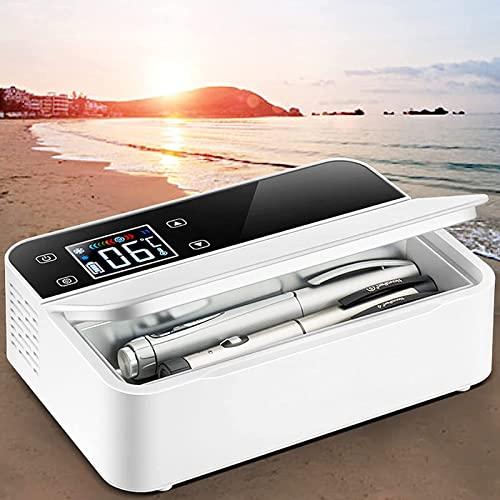 InsulinkühlschrankInsulinkühler-Reisekoffer, Arzneimittelkühlschrank, tragbare Insulin-Aufbewahrungsbox, kleiner Autokühlschrank, präzise Temperaturregelung von 0 bis 18 °C, Aufbewahrung von