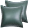 LAT 2 Set Kunstleder Kissenbezug 40x40cm Dekorative Überwurf-Kissenbezüge, Wasserdicht, Langlebig, Kissenhülle für Sofa, Couch, Bett, Stuhl, Autositz (Teal Blue)