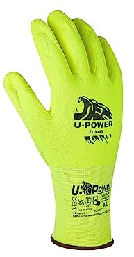 U-POWER Gelbe Handschuhe Größe 10 XL im 2er Pack