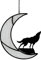 BOXCASA Buntglas-Wolf auf Mond, handgefertigt, Buntglas-Fenster zum Aufhängen, Wolf-Dekor, Sonnenfänger, Innenfenster, Wolf Geburtstagsdekorationen für Wohnzimmer, Schlafzimmer