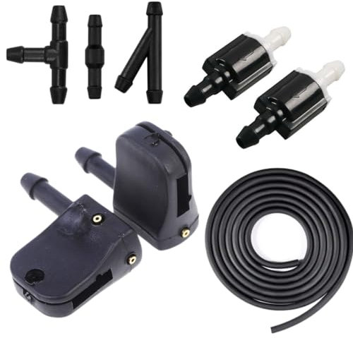Click&Fit Scheibenwaschdüsen Rückventil Schlauch kompatibel mit Ford Transit, Mercedes Sprinter, VW Crafter LKW Minivan; 4-Wege-Wischerdüsen für 10-12 mm Wischerarm