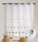 Cortina Cocina 90x145cm Blanca Traslúcida con Bordados para Ventana Corta, Visillos 100% Poliéster Cortos Translúcida para Ventanas y Marco de Puerta - Trebol