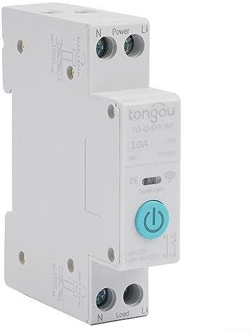 16A para Tuya WiFi Smart Switch Breaker White Wi-Fi versión 1P DIN Rail Home Remote Control Switch, protección y control inteligentes para sus electrodomésticos