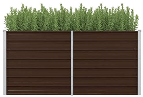 Hochbeet braun 160x80x77 cm Stahl verzinkt Artikelfarbe braun