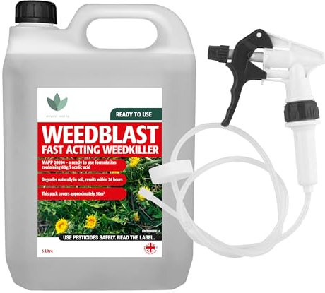 Weedblast Fast Acting Weedkiller 5 Litre with Long Hose Trigger (Ready to use), See Results Within 24 hours