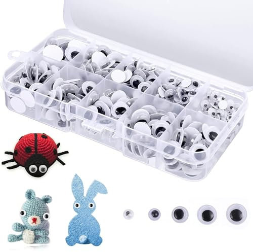 500 Unidades de Ojos Adhesivos para Manualidades en Negro Y Blanco, Ojos Móviles Adhesivos para Manualidades, Ojos Adhesivos Para Juguetes Diy, Ojos de Plástico para Manualidades de Scrapbooking Diy