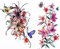 2 Blätter Lilien Tattoo Blumen Tattoo Fake Schmetterling Klebetattoos HB317 TL275