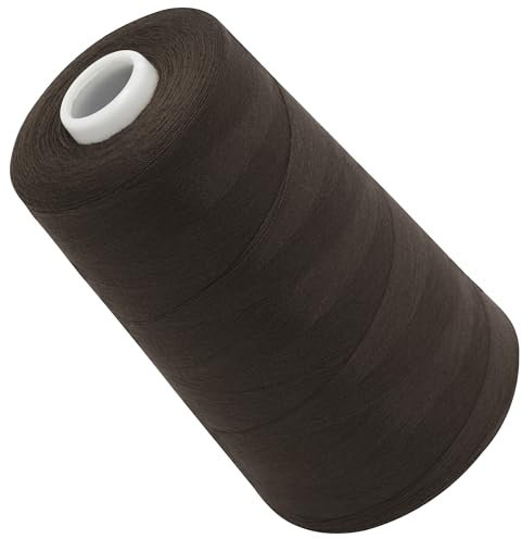 AERZETIX - C72853 - Bobina cono di filo per cucire 120 (40/2) 4000 m - in poliestere - colore marrone scuro - sartoria merceria corda cordone cucito abbigliamento pelletteria