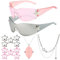TYXHXTF 2 Stück Y2K Wrap Around Punk Stern Sonnenbrille für Damen und Herren