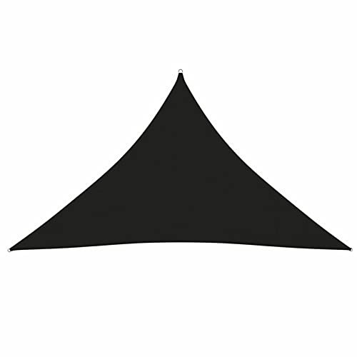 Homgoday Tenda a vela triangolare in tessuto Oxford nero 4 x 4 x 5,8 m tende per terrazze tenda per balcone finestra resistente ai raggi UV per giardino terrazza finestre