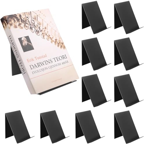 10 Stück Acryl Buchständer Prospektständer, Acryl Tischständer schräg, Buchaufsteller Acrylaufsteller, Acryl Tablet Halter Buchstützen zum Anzeigen von Fotos, Büchern, Musik, Kunsthandwerk, schwarz