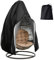 Hängesessel Abdeckung Hängestuhl Schutzhülle Ei-Stuhlbezug Patio Outdoor Swing Egg Chair Cover Wasserdicht Anti-Staub mit Reißverschluss 210D Oxford Hängekorb Schwingsessel Abdeckhauben 190 x 115 cm
