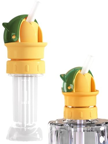 Trinkflaschenadapter,Silikon Flaschen Top Auslauf Adapter,Wasserflaschenadapter mit Strohhalm,Kompakter Schnabel Deckel für die meisten Standard Flaschen,Flaschenaufsätze für Kinder