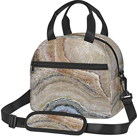 JBYJBX Lunchtasche mit Onyx-Stein-Aufdruck, isolierte Lunchbox, Lunch-Tasche für Damen und Herren, vielseitige Kühltasche