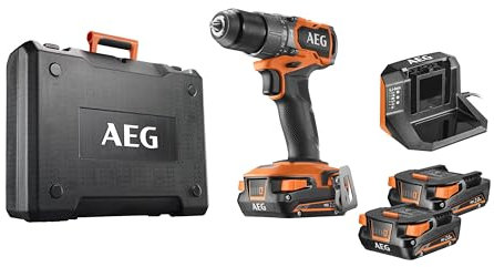 Perceuse-visseuse à percussion SUBCOMPACT 18V BRUSHLESS, 65 Nm, 2 batt. Pro lithium 2,0 Ah, chargeur, mandrin métal 13 mm, en coffret.