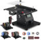 4-IN-1 Mini Tischkreissäge mit LED-Voltanzeige, 0-90° Verstellbarer Bandschleifer mit 10 Schleifbänder, 350W Doppelschleifmaschine, Multifunktionsgerät mit 7-stufig einstellbarer Geschwindigkeit