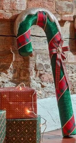 Marco Paul Large Green Candy Cane 35cm Giant Christmas Candy Stick - Novelty Christmas Decor
