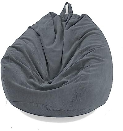 Mateju Bean Bag Chair, Beanbag Chair Adult, Bean Bag Corduroy without Filling, Plush Toy Storage Large Bean Bags, High Back Bean Bags, Suitable for Indoor and Outdoor Beanbag (L,anthracite)