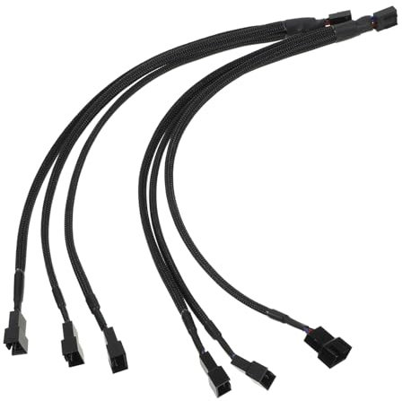 Hoement 2pcs Way Pin Pwm Fan Splitter Cable for Cpu Pc Fan Splitter to Header Pwm Extension Cable