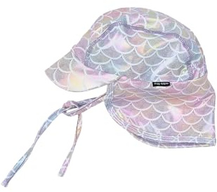 Mikk-line Baby Sonnenhut mit Nackenschutz | Leichter Sommerhut mit Bindebändern | Atmungsaktive Mütze mit Schirm aus Stretchmaterial