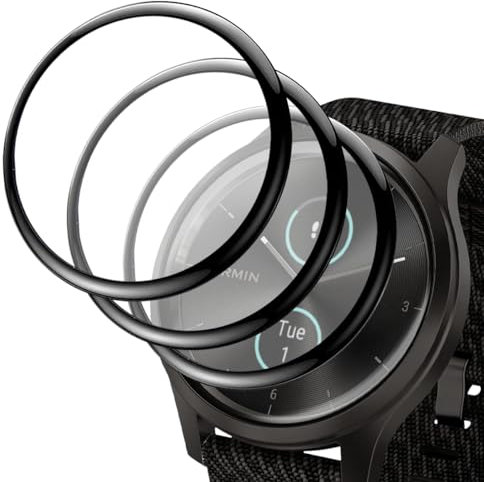 Zerrshoo Protector de Pantalla para Garmin Vivomove Sport/3/3S, Cubierta completa curvada en 3D, 3 Piezas Garmin Vivomove Sport/3/3S Protector Película. Protector de Pantalla
