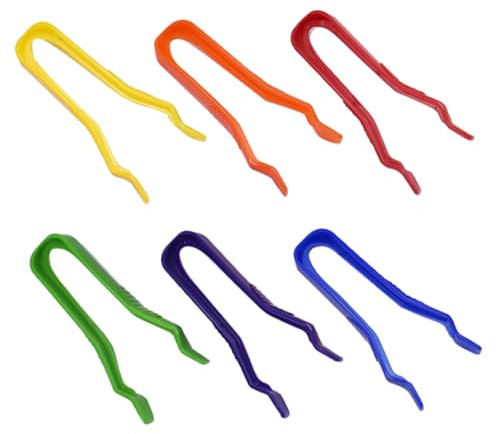 WESIEVYA 6 Stück Kunststoffpinzetten Für Kinder Und Selbstgemacht rutschfeste Bastelpinzette Mit Flachen Spitzen Ergonomisch Für Schmuckherstellung Und Perlenarbeiten