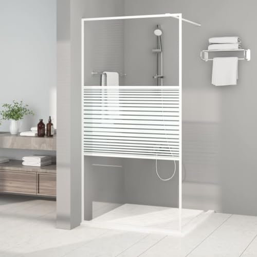 Xichuzi Duschwand für Begehbare Dusche Weiß 100x195 cm ESG-Klarglas, Duschrückwand, Duschabtrennung, Glaswand Dusche, Duschglaswand, Duschtrennwand - 152152