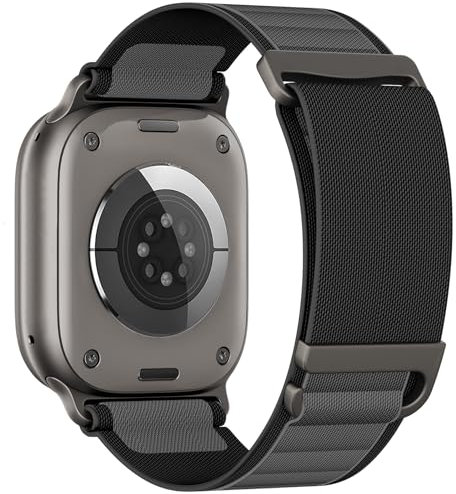 LontL Nylon Band Compatibile con Cinturino Apple Watch Ultra 2 1 49mm 46mm 45mm 44 mm Donne Uomini, Stretch Sport Loop per iWatch Serie SE 10 9 8 7 6 5 4 3 2 1