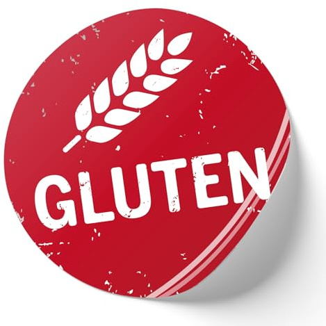 500x Produkt Aufkleber Bio, Vegan, Glutenfrei, Laktosefrei, Vegetarisch, von Finest-Folia (R002 Gluten)